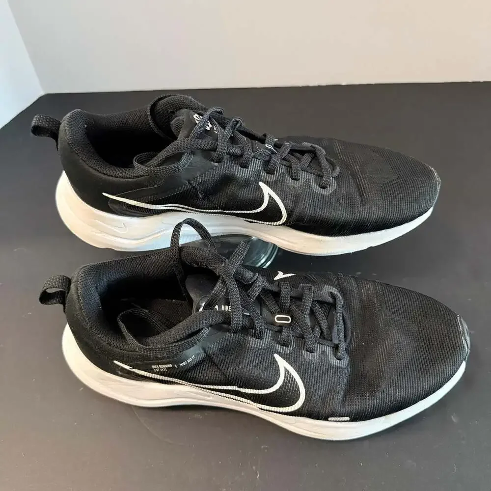 Nike Downshifter‎ 12 Running Shoes Black White Size 10